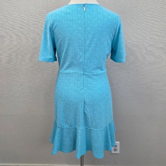 Michael Kors Turquoise Paisley And Eyelet Dress - Size XL - Picture 4 of 5